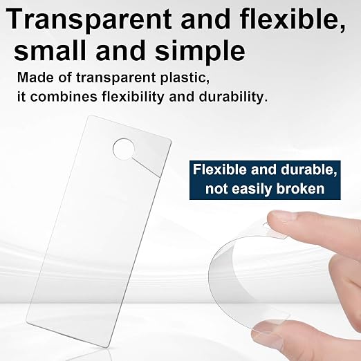 500 Pcs Clear Plastic Peg Hook Label Holders 3.25" X1.25" Clear UPC Tag & - Image 5