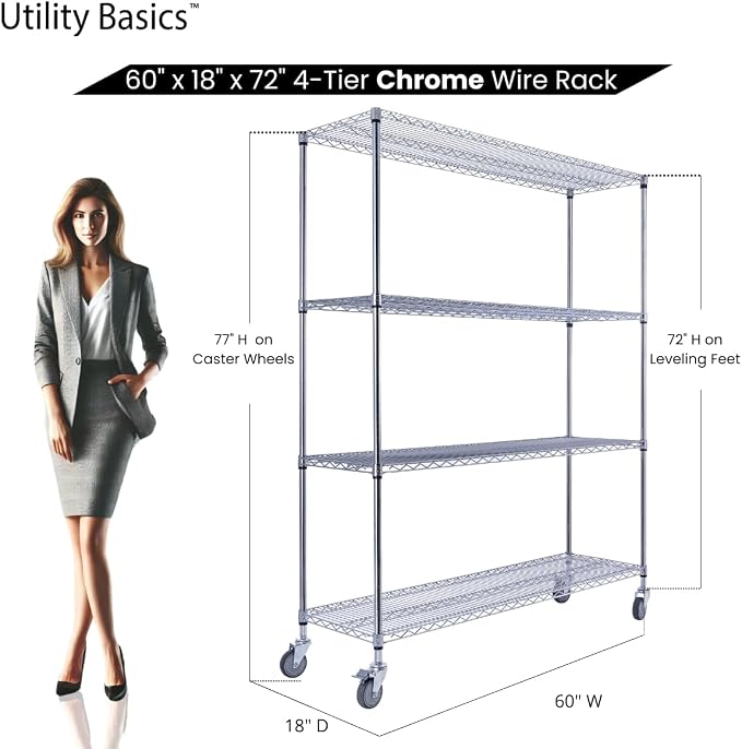 NSF Commercial 4-Tier Wire Shelving - Image 2