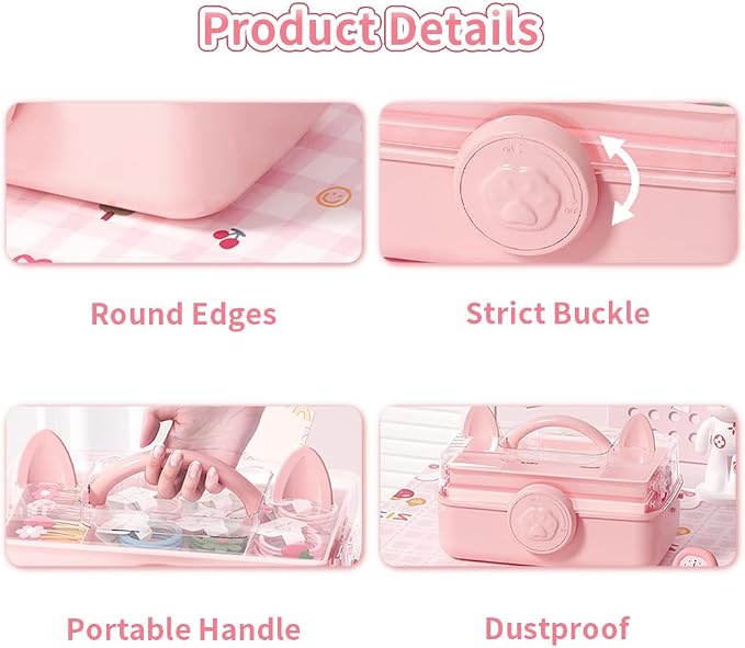 Bow Knot Hair Accessories Organizer Box Cute Dust Proof Childrens Jewelry - Image 3