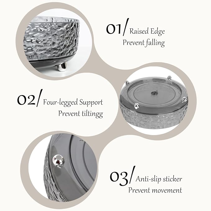 CECOLIC 360° Rotating Makeup Organizer, Spinning Skincare Cosmetics Storage - Image 3