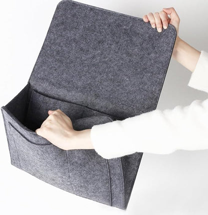 Bringsine 5 Pockets Bedside Caddy, Felt Bed Storage Organizer Hanging Bag Holder - Image 3