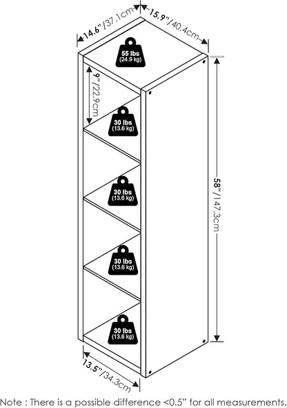 4-Cube Tall Cubicle Bookshelf, Cube Bookcase - Image 2