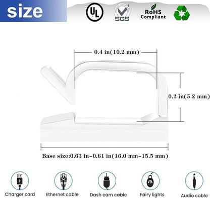 Cable Clips，50PCS Electrical Cord Management Adhesive Cable Wire Clip Wire - Image 2