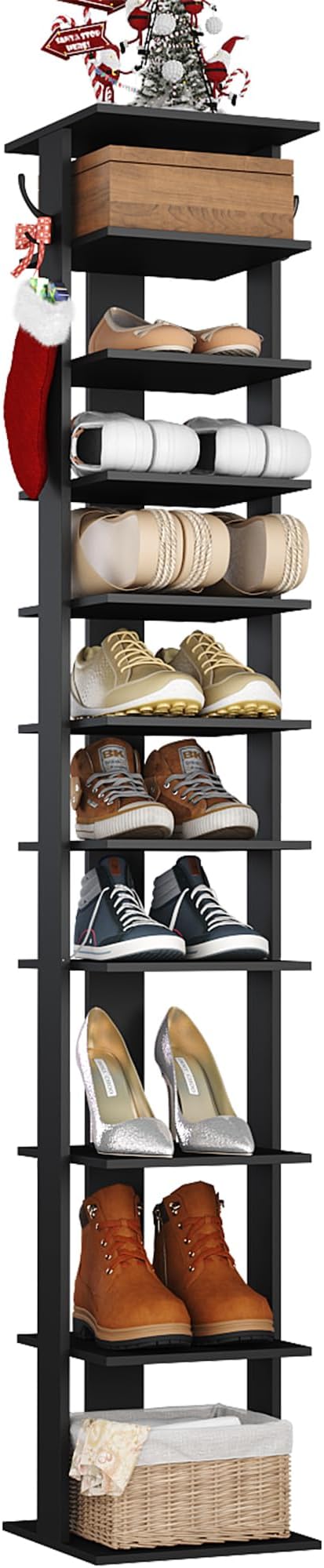 HOMEFORT 10-Tier Vertical Shoe Rack, Corner Shoe Tower, Slim Shoe Organizer by HOMEFORT