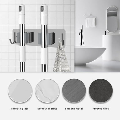 Broom and Mop Holder Wall Mounted, Heavy-Duty Stainless Steel Storage Rack - Image 6