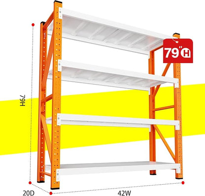 Heavy Duty Warehouse Shelving 4-Tier Industrial Steel Storage Shelves, 2600LB - Image 2