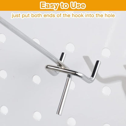 Funrous 100 Pack Peg Board Hooks Stainless Steel Pegboard Hooks Shelving - Image 3