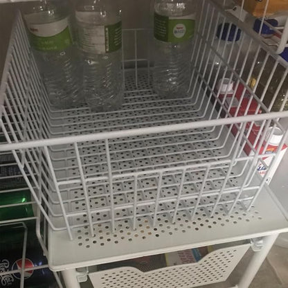 3 Pack Freezer White Wire Baskets - Image 8
