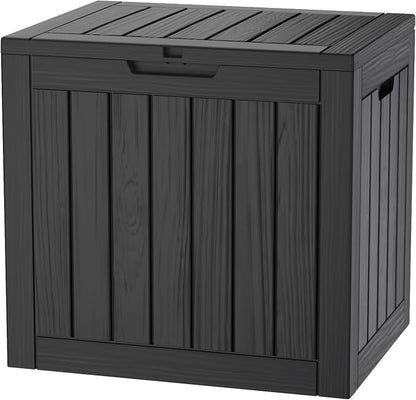 TARKARI 35 Gallon Lockable Resin Deck Box, Waterproof & UV-Resistant Outdoor by Home