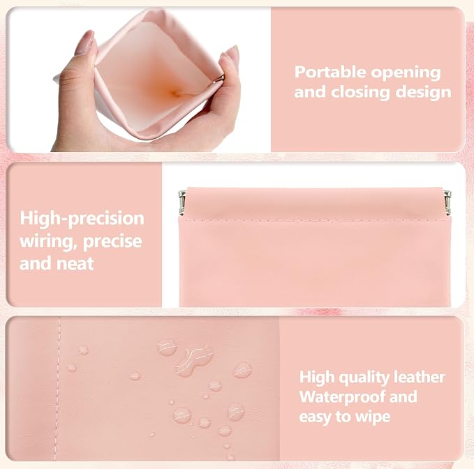 5Pcs Snap Closure Leather Organizer Pouch, Pouchic Leather Organizer, Storage - Image 5