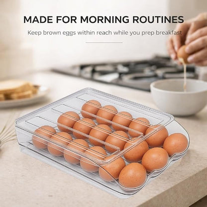 Egg Holder for Fridge with Rolling Auto Dispense, Egg Dispenser for Refrigerator - Image 5