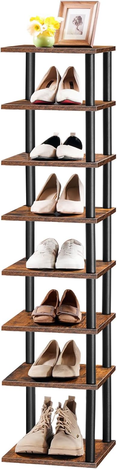 HOOBRO Vertical Shoe Rack, 8-Tier Narrow Shoe Shelf, Shoe Storage Organizer - Image 9