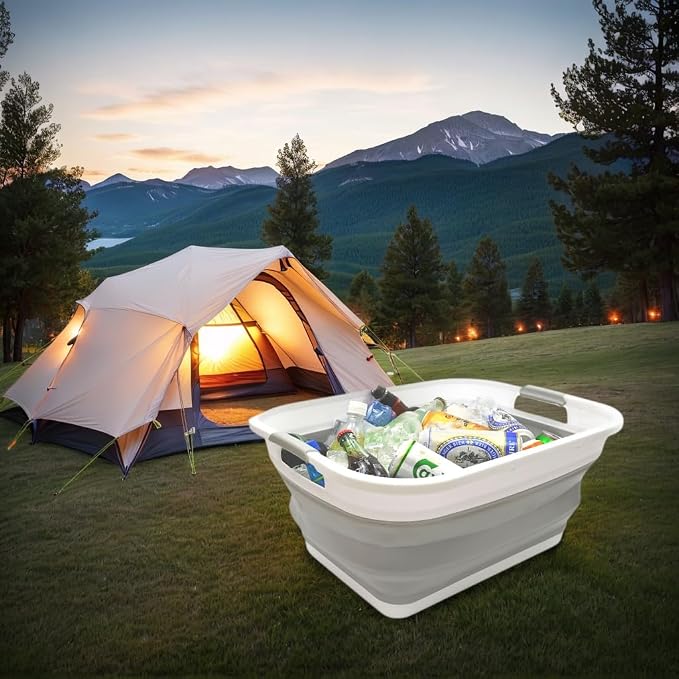 SAMMART 41L Collapsible Plastic Laundry Basket-Foldable Pop Up Storage - Image 4