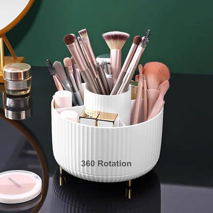 360 Degree Rotating Makeup Brush Holder Organizer Detachable Design 5 Slot Make by YZEASYPINK