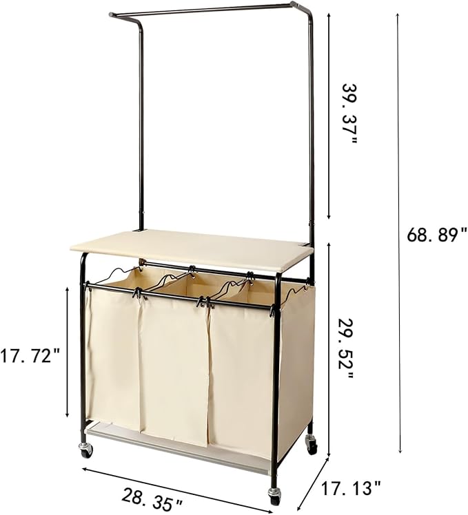MYOYAY 3 Section Laundry Sorter - Image 2