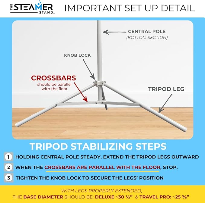 Deluxe | Adjustable Standing Garment Steaming Rack - Image 7