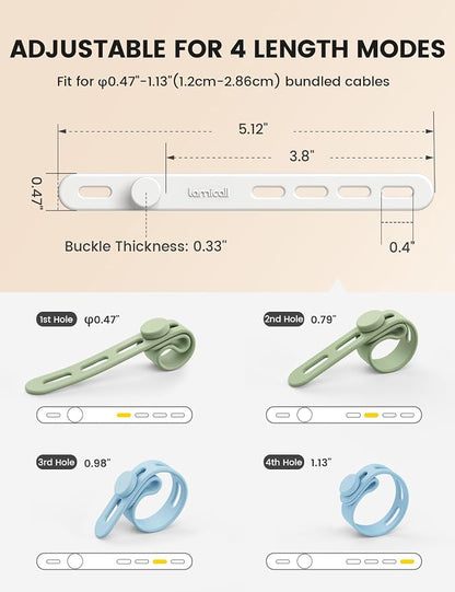 Lamicall 30Pack Silicone Cable Ties Cord Organizer, Home Decor Organizer Ties - Image 5