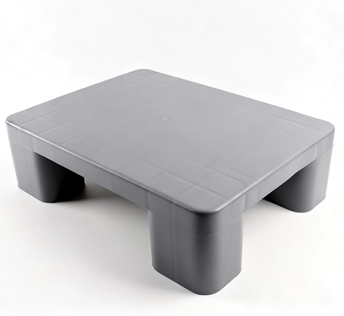 Plastic Dunnage Rack – Heavy-Duty Gray Block Pallet by Unknown