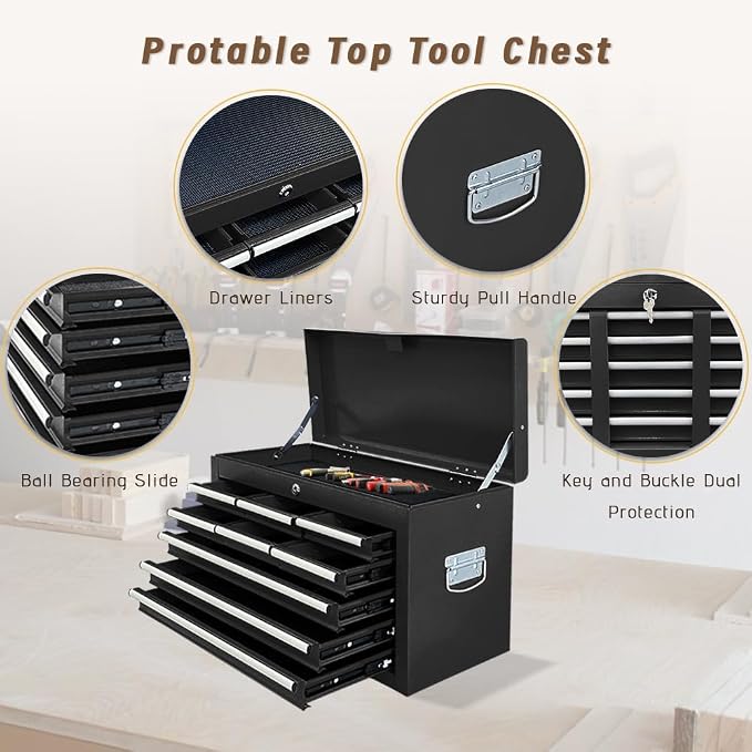 13-Drawer Double Doors Handle Rolling Tool Chest, 2 in 1 Detachable Rolling - Image 4