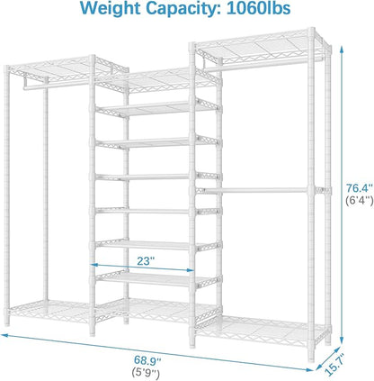 VIPEK S3 Freestanding Clothes Rack Heavy Duty Garment Rack 6-Tier Shoe Racks - Image 6