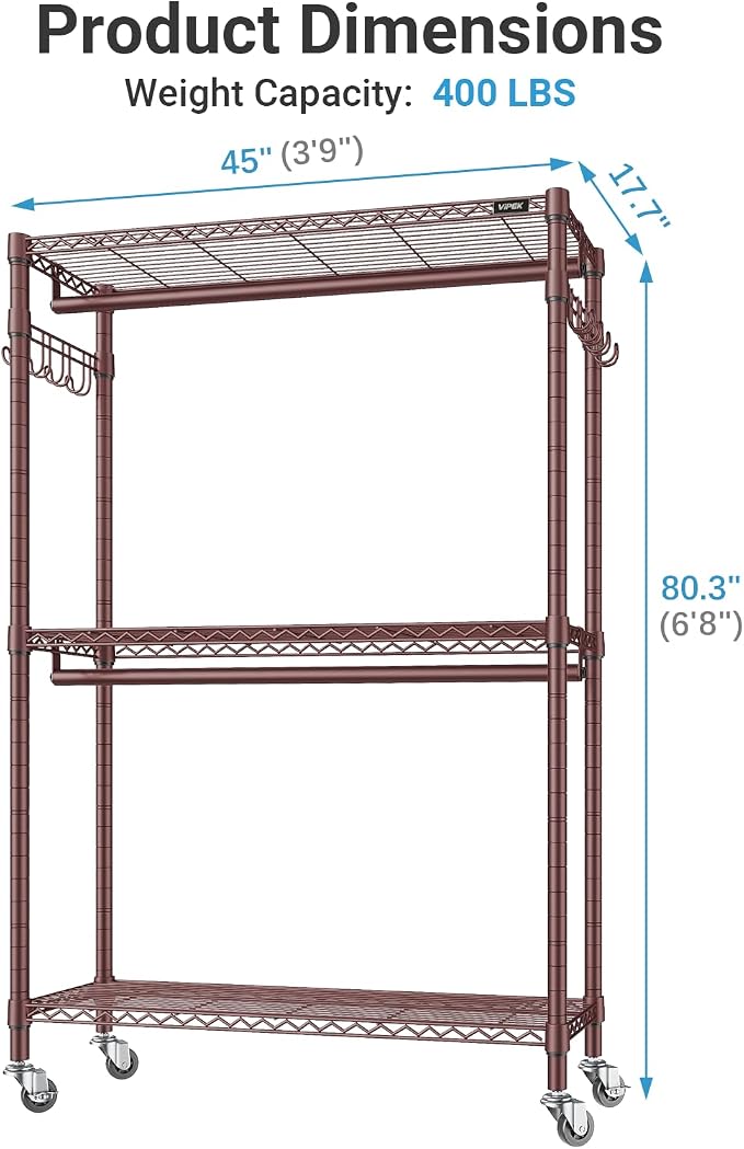 VIPEK R2 Plus Rolling Clothes Rack - Image 6