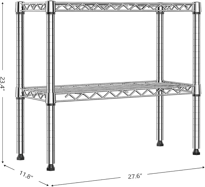 MZG 220 lbs 2 Tier Storage Rack Metal Wire Shelving Unit, Storage Standing - Image 3