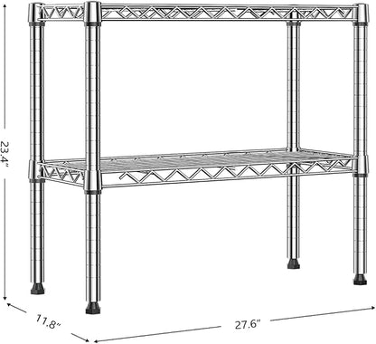 MZG 220 lbs 2 Tier Storage Rack Metal Wire Shelving Unit, Storage Standing - Image 3