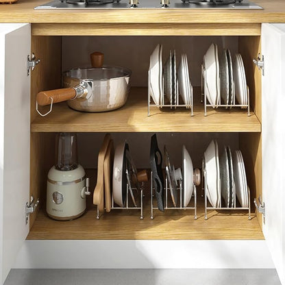 Uonlytech Multipurpose Silver Kitchen Pot Lid Holder Rack - Image 5