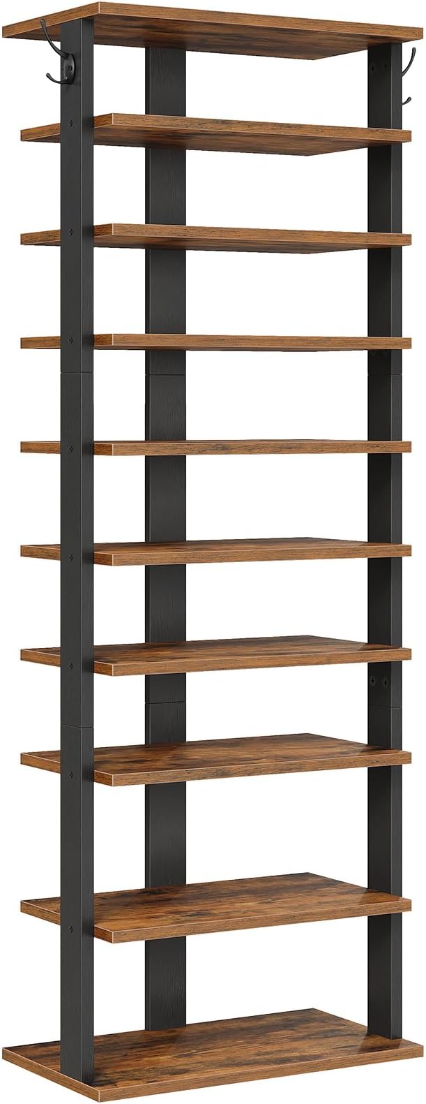 HOOBRO 10 Tiers Vertical Shoe Rack, Wooden Shoe Storage Organizer - Image 9