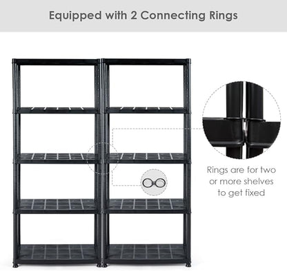 IRONMAX 5-Tier Plastic Shelving Unit, No Tools Required, Free Standing Storage - Image 5