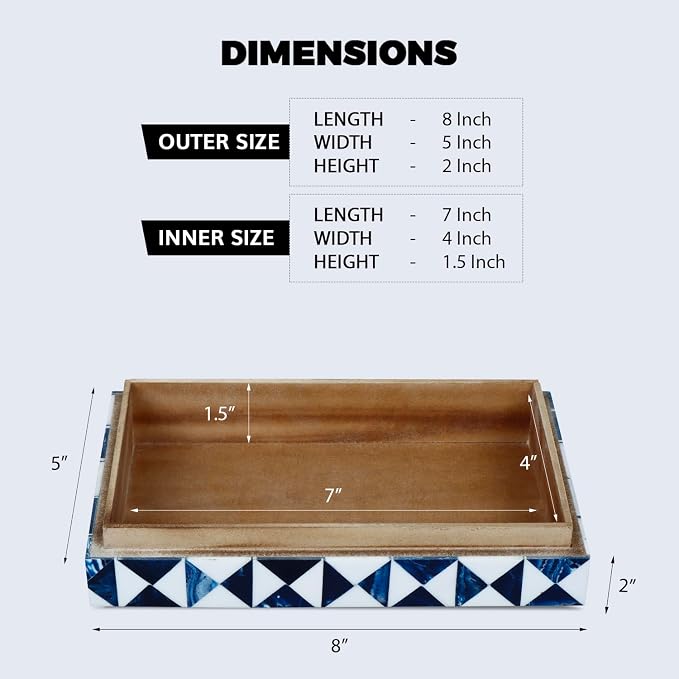 Handicrafts Home Blue and White Decorative Storage Box - Image 2