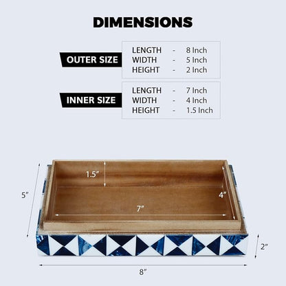 Handicrafts Home Blue and White Decorative Storage Box - Image 2