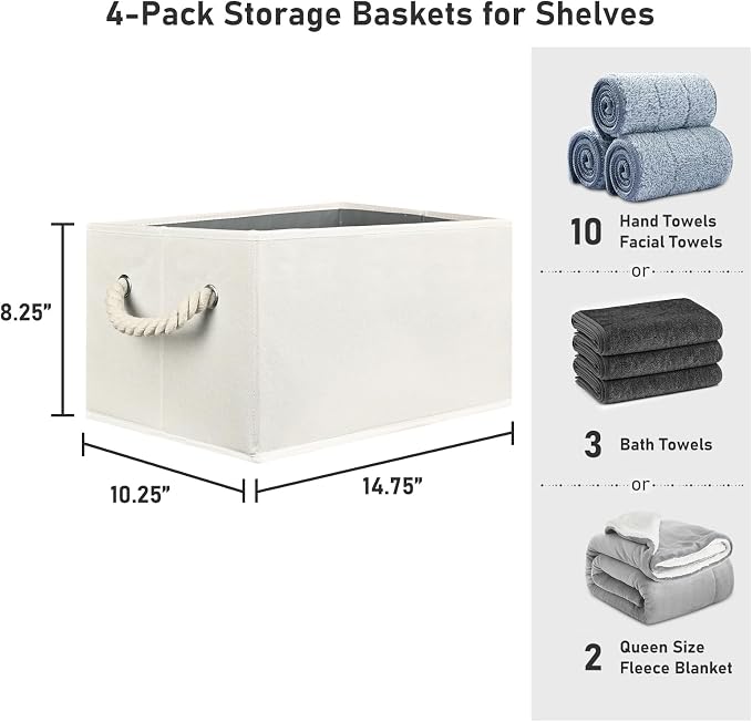 Closet Storage Bins, Linen Closet Organizers and Storage Basket - Image 7