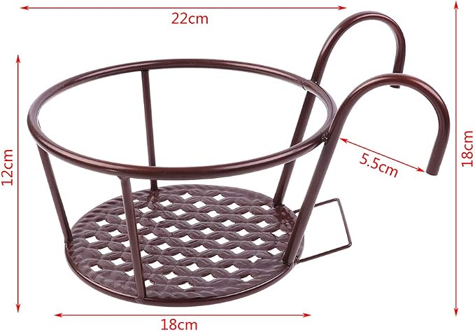 Hanging Railing Planters Baskets Art Hanging Flower Stands Balcony Flower Pot - Image 2