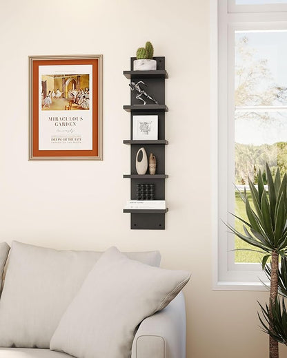 IBUYKE 5 Tier Wall Shelf Unit, Vertical Shelving - Image 4