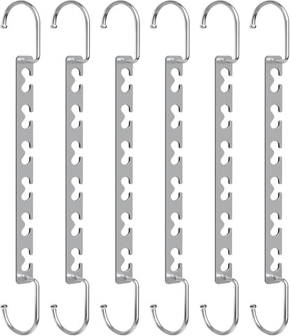 Space Saving Hangers for Clothes 6 Pack, Sturdy Metal Hangers Wardrobe Organizer - Image 9
