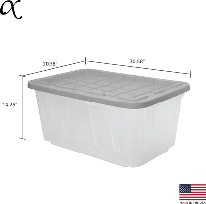 CX BLACK & YELLOW, 27-Gallon Heavy Duty Clear Storage Container & Snap-Tight Lid - Image 2