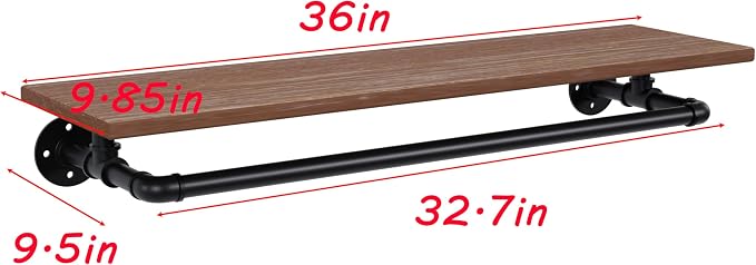 Clothes Rack 36in, Wall Mounted Garment Rack - Image 7