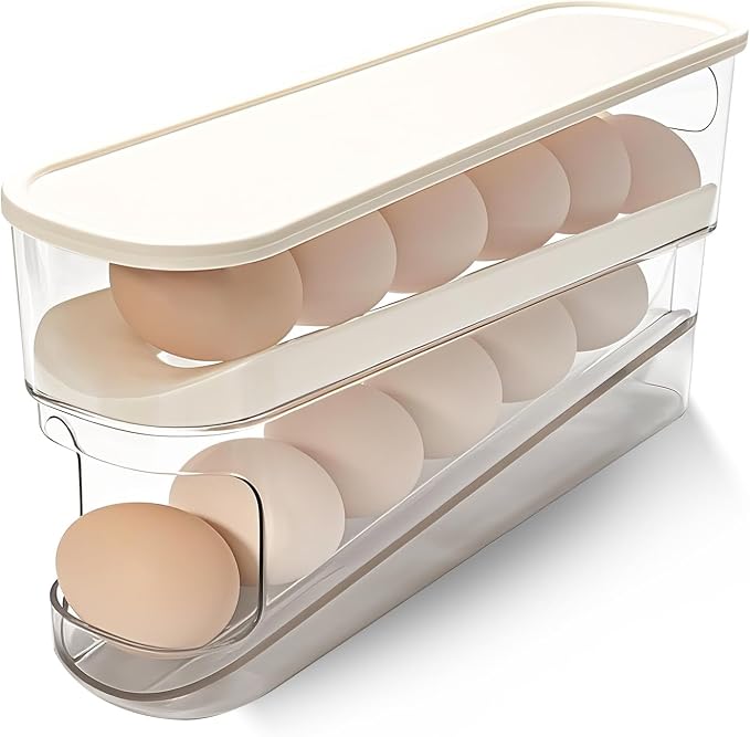 Rolling Egg Holder for Fridge, Egg Dispenser for Refrigerator, Automatic by Virmate-Sharingthegoodlife