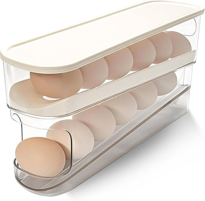 Rolling Egg Holder for Fridge, Egg Dispenser for Refrigerator, Automatic by Virmate-Sharingthegoodlife