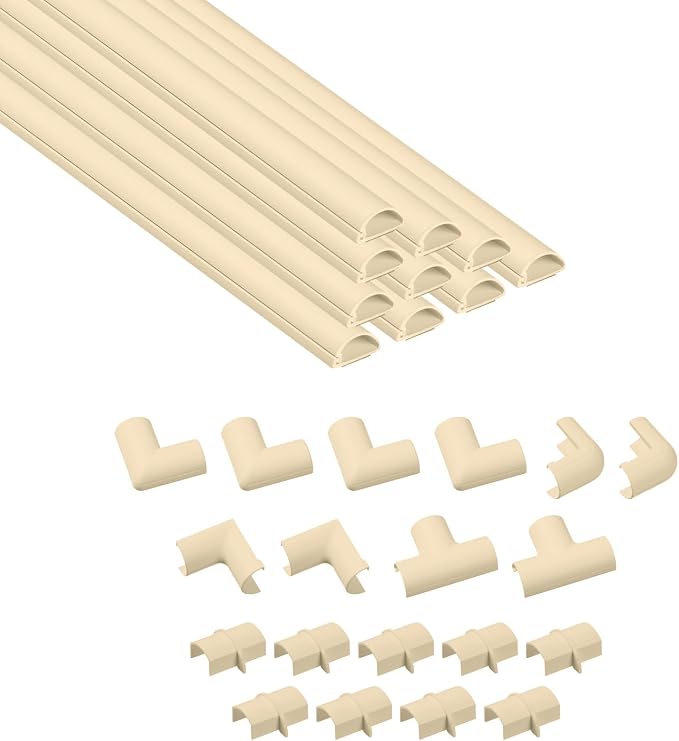 D-Line 157in Cord Hider Kit, Patented Cable Cover, Hide Wires on Wall, Channel by D-LineUSAinc