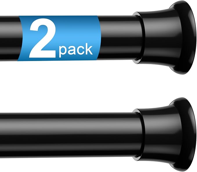2Pcs Spring Tension Curtain Rod, No drilling Spring loaded Curtian rod by ZipGloTensionRod