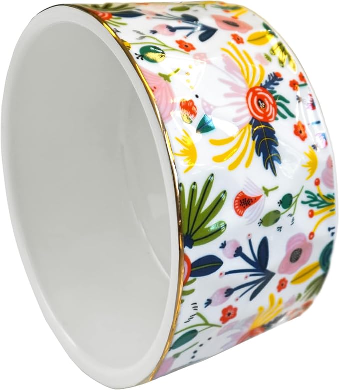 Paper Clip Holder Ceramic Paper Clip Holders Garden Floral Paperclips Holder - Image 4