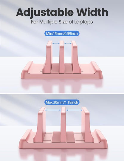Vaydeer Vertical Laptop Stand for Desk, Dual Slots Plastic Laptop Holder - Image 7