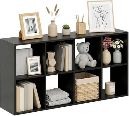 8 Cube Storage Organizer Shelf, Open Cube Bookshelf, Reversible Bookcase by SageNest