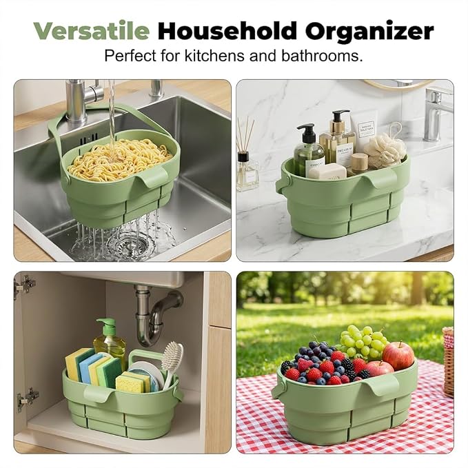 Foldable Hanging Kitchen Sink Drain Basket, 2026 New No-drill removable sink - Image 5