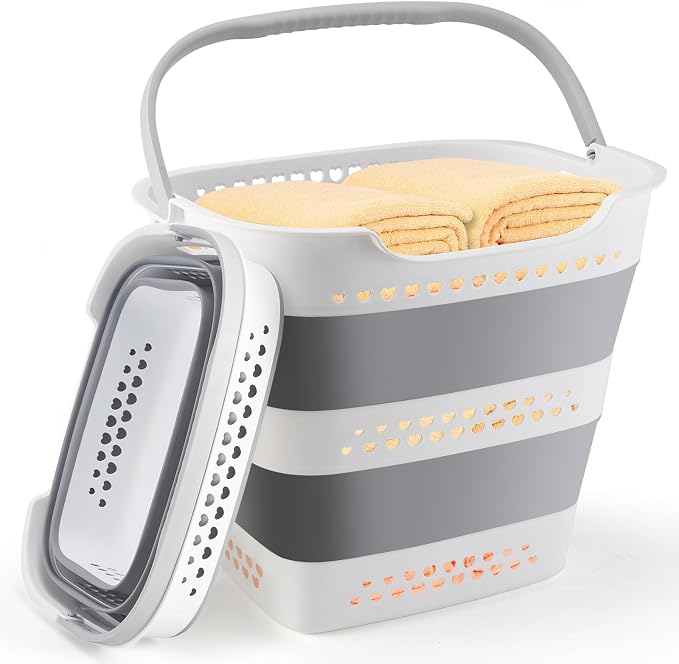 Collapsible Laundry Basket 42L Foldable Pop-Up Laundry Hamper Saving Dirty by ALYSTER
