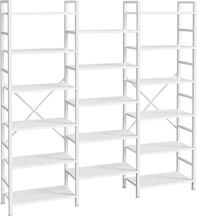 SUPERJARE Triple Bookshelf, Bookcase by SUPERJARE