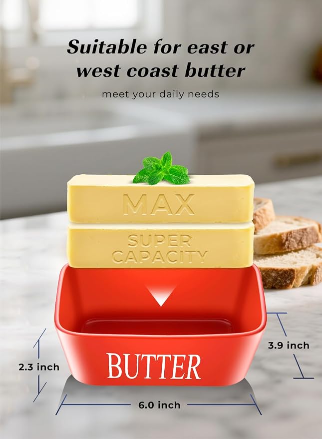 Butter Dish with Lid: Large Butter Container - Image 2
