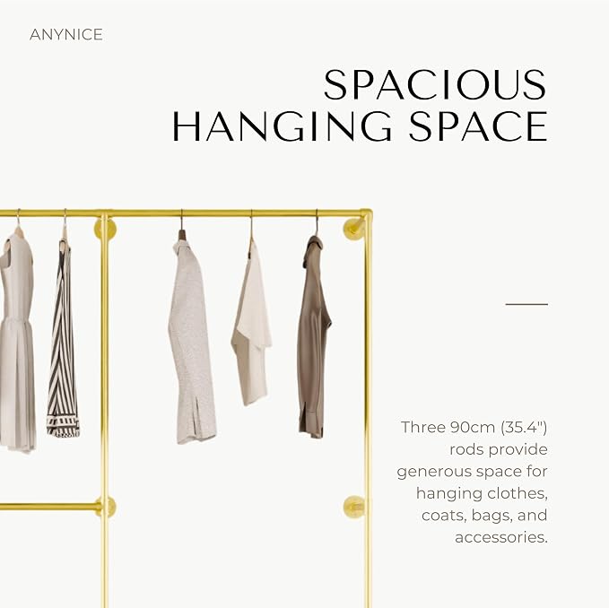 Industrial Pipe Clothing Rack, Heavy Duty Wall Mounted Clothes Rack, Retail - Image 4